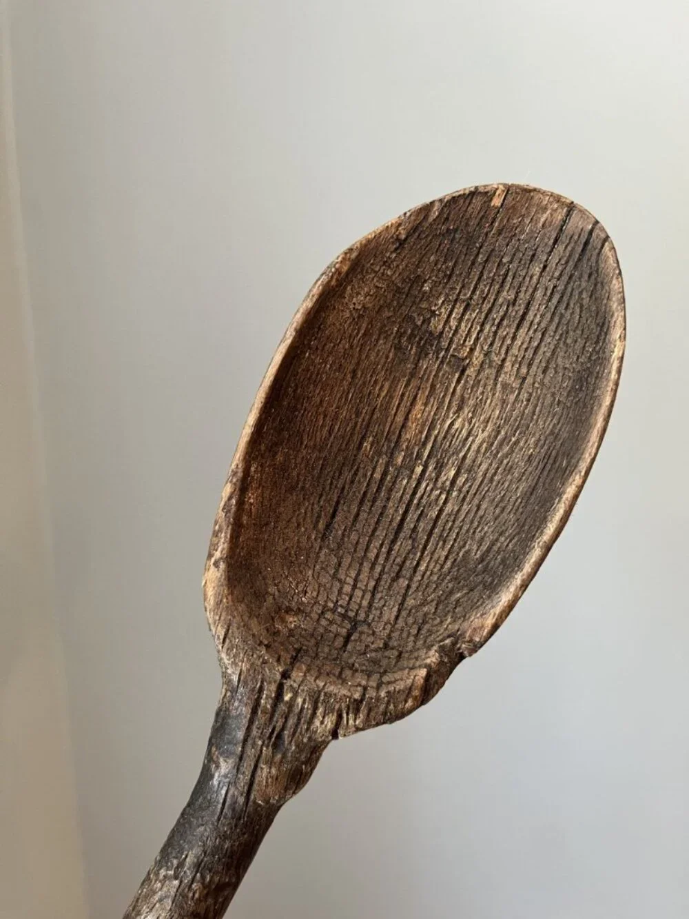 Vintage Hand-Carved Wooden Mixing Spoon 16